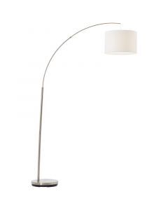 Fabric arc floor lamp white, Merinde, with switch