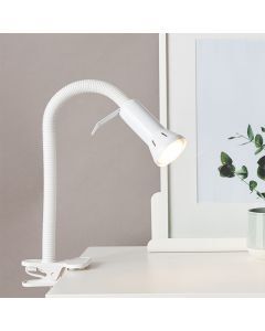 Plastic clip spotlight white, Kalina, with switch