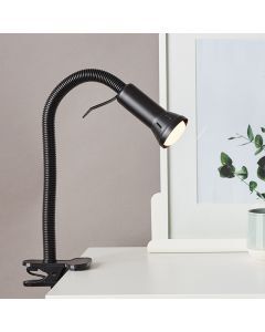 Plastic clip spotlight black, Kalina, with switch