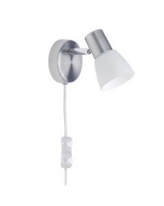 Metal wall light chrome, Alaya, with switch