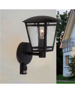 Modern outdoor wall light with motion sensor black, Jedidjah, IP44