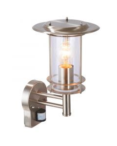 Metal outdoor wall light with motion sensor chrome, Shamayra, IP44