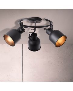 Industrial ceiling spotlight black, Shiva