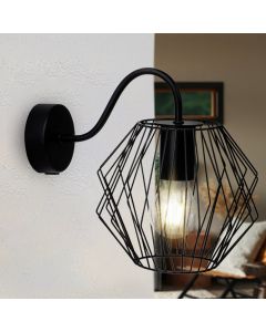 Industrial wall spotlight black, Alvina