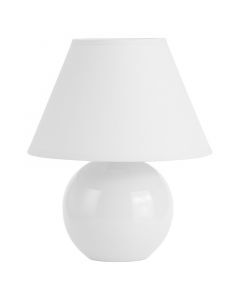 Ceramic table lamp white, Pilar, with switch