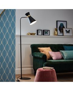 Modern floor lamp gold, Albane, with switch