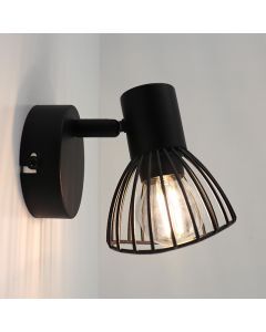 Industrial wall spotlight black, Aina
