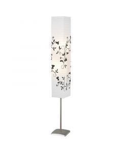 Paper floor lamp white, Octavio, with switch