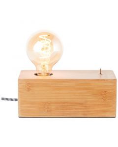 Wood table lamp brown, Jacobine, with switch