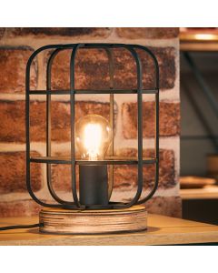 Wood table lamp black, Taede