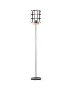 Wood floor lamp black, Taede, with switch