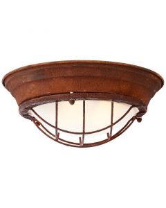 Industrial flush ceiling light rust coloured, Aoife