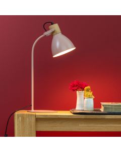 Rustic table lamp pink, Thalina, with switch
