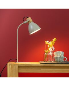 Rustic table lamp taupe, Thalina, with switch