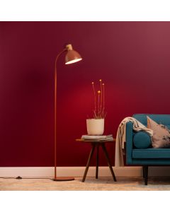 Rustic floor lamp red, Thalina, with switch