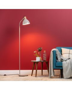 Rustic floor lamp taupe, Thalina, with switch