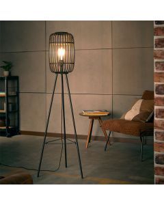Wood floor lamp black, Brain
