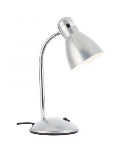 Plastic desk lamp silver, Santana, with switch
