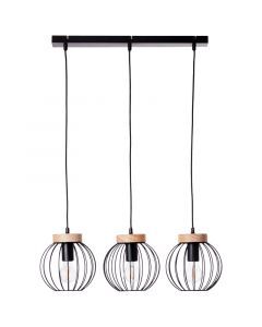 Wood pendant light black, Donato