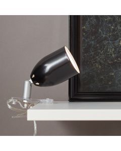 Plastic clip spotlight black, Keke, with switch