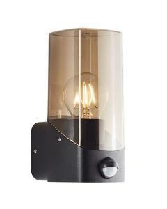 Modern outdoor wall light with motion sensor grey, Klasina, IP44