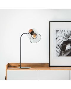 Modern table lamp grey, Serkan, with switch