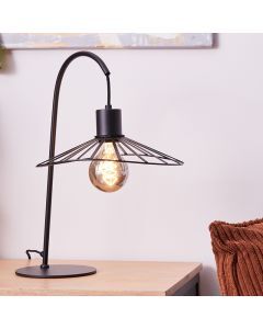 Retro table lamp black, Famke, with switch