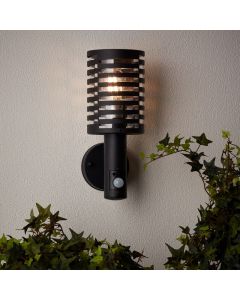 Modern outdoor wall light with motion sensor black, Veysel, IP44