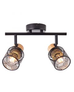 Wood ceiling spotlight black, Sherona