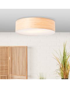 Wood flush ceiling light beige, Enna