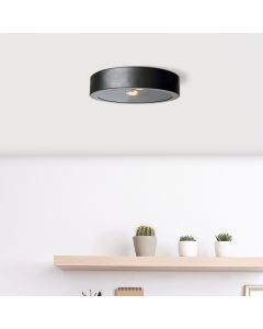 Industrial flush ceiling light black, Sherman