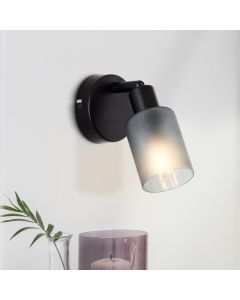 Glass wall spotlight black, Fanny