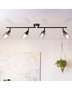 Glass ceiling spotlight black, Fanny