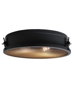 Industrial flush ceiling light black, Gael
