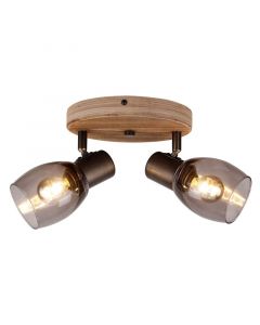Wood ceiling spotlight black, Clifford