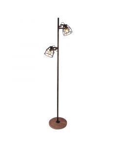 Industrial floor lamp black, Calvin, with switch