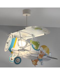Multicoloured children's pendant light plastic, Crocodile plane