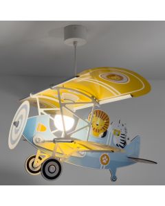 Blue children's pendant light plastic, Lion plane