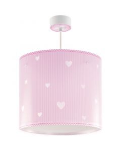 Pink kids pendant light plastic, Hearts