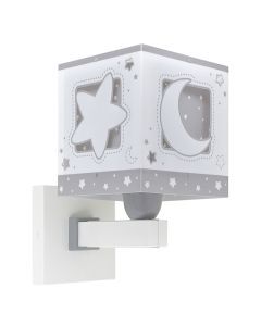Grey children's wall light plastic, Moonlight