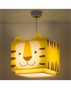 Yellow kids pendant light plastic, Tiger