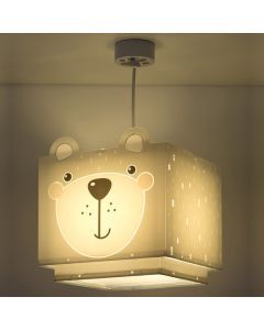 Grey kids pendant light plastic, Bear