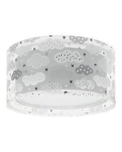Grey children's ceiling light plastic, Clouds