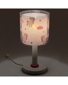 Pink children's table lamp plastic, Unicorn