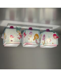 Pink children's ceiling light plastic, Mermaid