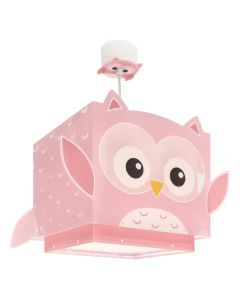 Pink children's pendant light plastic, Owls