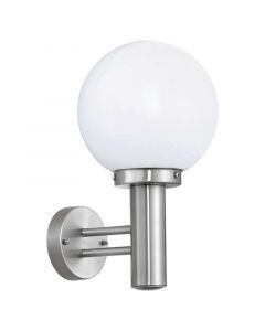 Silver outdoor light stainless steel, Baukje, IP44