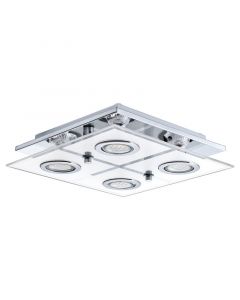 Chrome modern flush ceiling light glass, Lusie