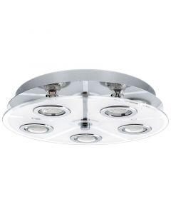 Chrome modern flush ceiling light glass, Lusie