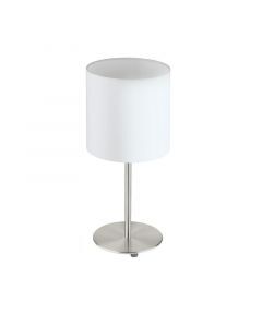 White modern table lamp fabric, Abano, with switch